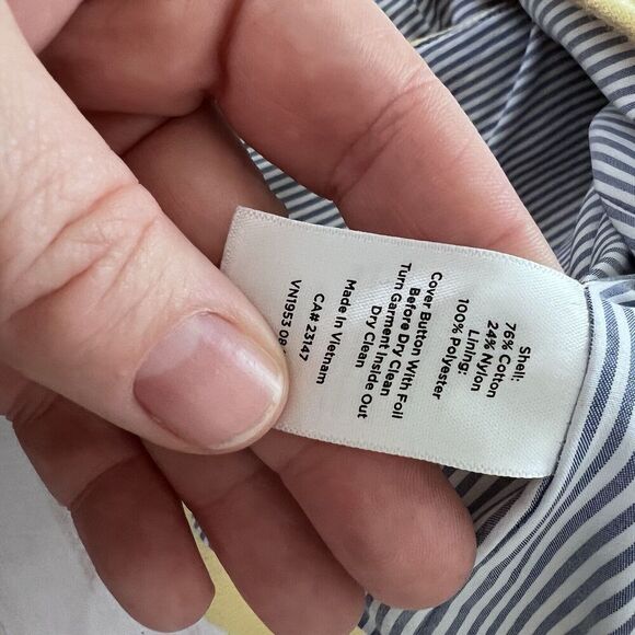 Talbots Butter Yellow Aberdeen Blazer Cotton Blend Size 14P - Picture 9 of 13